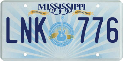 MS license plate LNK776