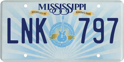 MS license plate LNK797