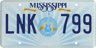 MS license plate LNK799