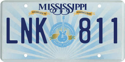 MS license plate LNK811