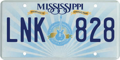 MS license plate LNK828