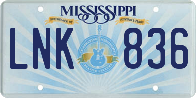 MS license plate LNK836
