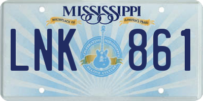 MS license plate LNK861