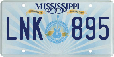 MS license plate LNK895