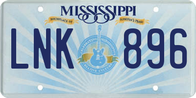 MS license plate LNK896
