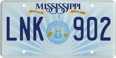 MS license plate LNK902