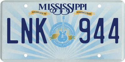 MS license plate LNK944