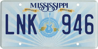 MS license plate LNK946