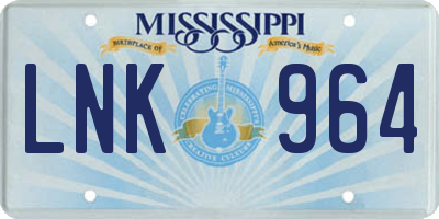 MS license plate LNK964