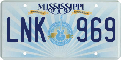 MS license plate LNK969