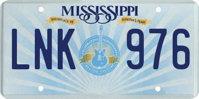 MS license plate LNK976