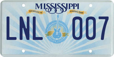 MS license plate LNL007