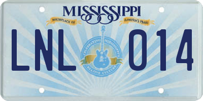 MS license plate LNL014