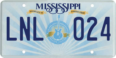 MS license plate LNL024