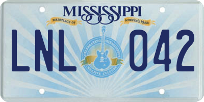 MS license plate LNL042