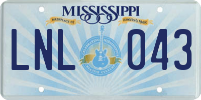 MS license plate LNL043