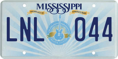 MS license plate LNL044