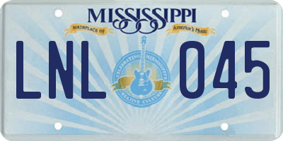 MS license plate LNL045