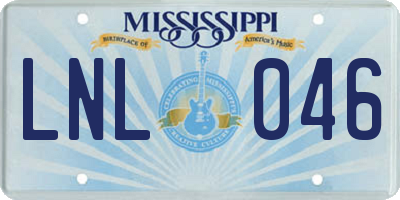 MS license plate LNL046