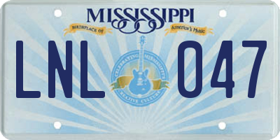 MS license plate LNL047