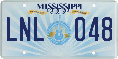 MS license plate LNL048