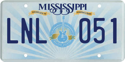 MS license plate LNL051