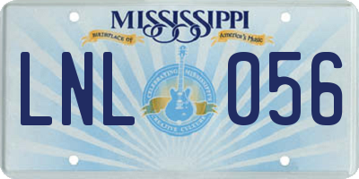 MS license plate LNL056