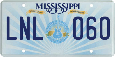 MS license plate LNL060