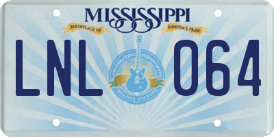 MS license plate LNL064
