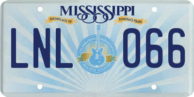 MS license plate LNL066