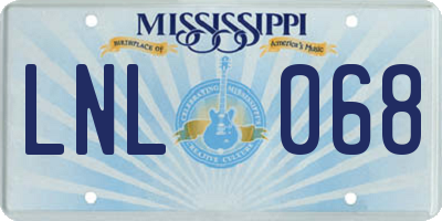 MS license plate LNL068