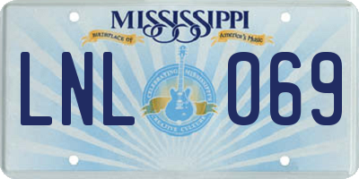 MS license plate LNL069