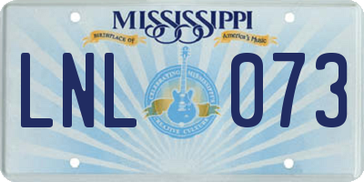 MS license plate LNL073
