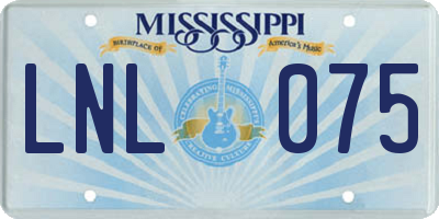MS license plate LNL075