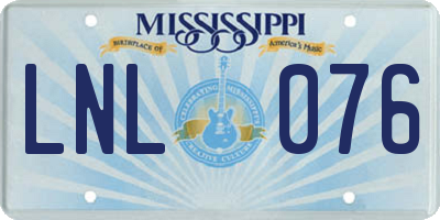 MS license plate LNL076