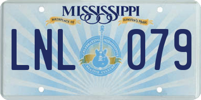 MS license plate LNL079