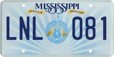 MS license plate LNL081