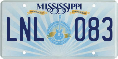 MS license plate LNL083