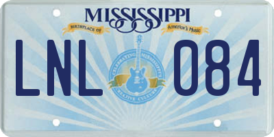 MS license plate LNL084