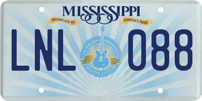 MS license plate LNL088
