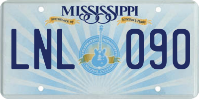 MS license plate LNL090