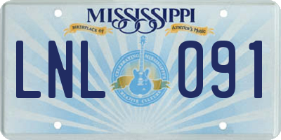 MS license plate LNL091