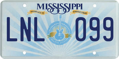 MS license plate LNL099