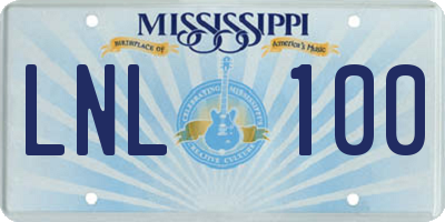 MS license plate LNL100