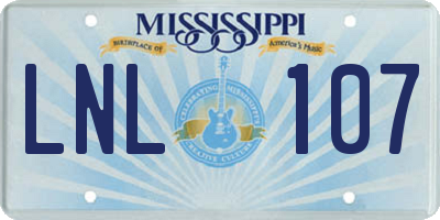 MS license plate LNL107