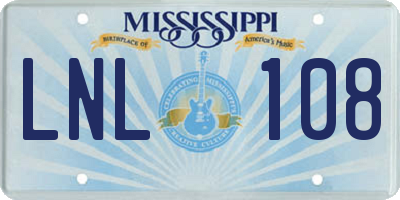 MS license plate LNL108