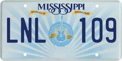 MS license plate LNL109