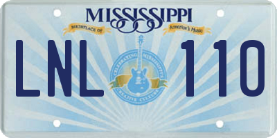 MS license plate LNL110