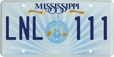 MS license plate LNL111