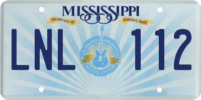 MS license plate LNL112